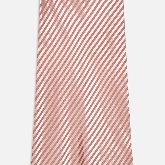 TOPSHOP Bias Stripe Satin Slip Pink Midi Skirt - Picture 4 of 4